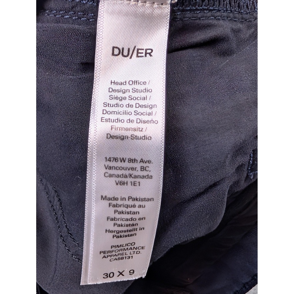DU/ER Mens 30 Live Free Chino Shorts 9" Blue Ultra Lightweight Stretch Cooling - Picture 7 of 9